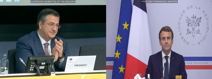 Emmanuel Macron ante los líderes locales y regionales europeos: sois el núcleo de la democracia europea